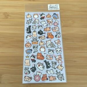 NWT Nekoni Cartoon Cat Sticker Sheet